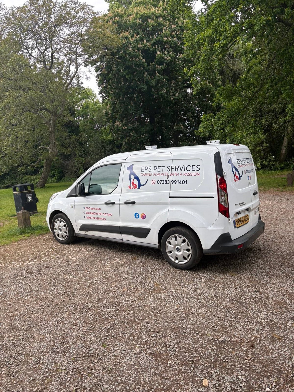 The EPs Pet Services branded van, ready for the day's walks and visits